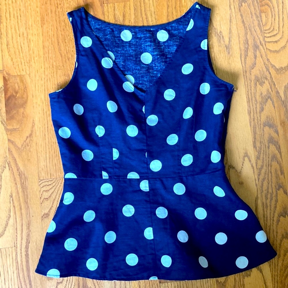 J Crew linen/ cotton peplum top